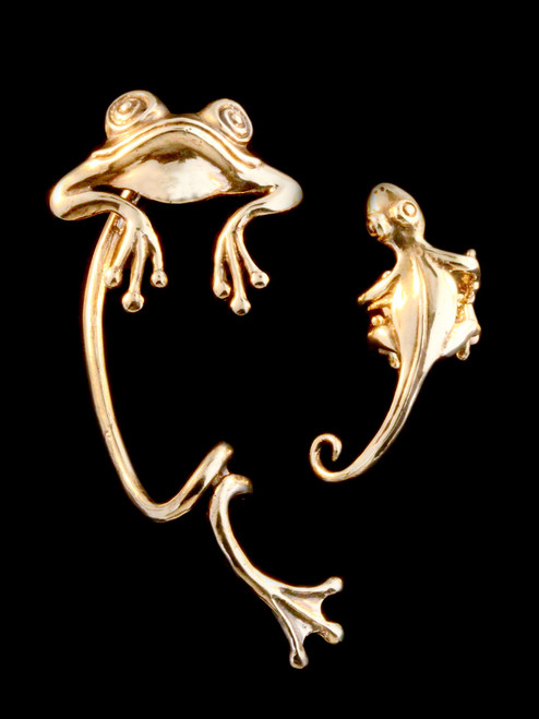 Bronze Curious Frog Ear Wrap and Bronze Gecko Ear Cuff Bronze Curious Frog Ear Wrap and Bronze Gecko Ear Cuff