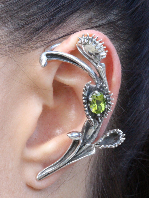 Venus Flytrap Ear Wrap with Peridot Venus Flytrap Ear Wrap with Peridot