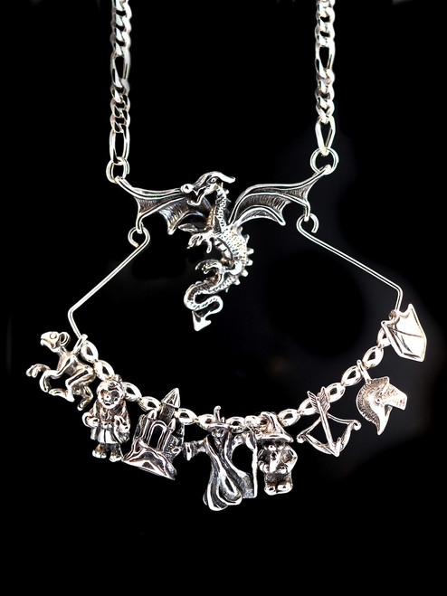 Dragon Charm Holder Collection -  Sterling Silver