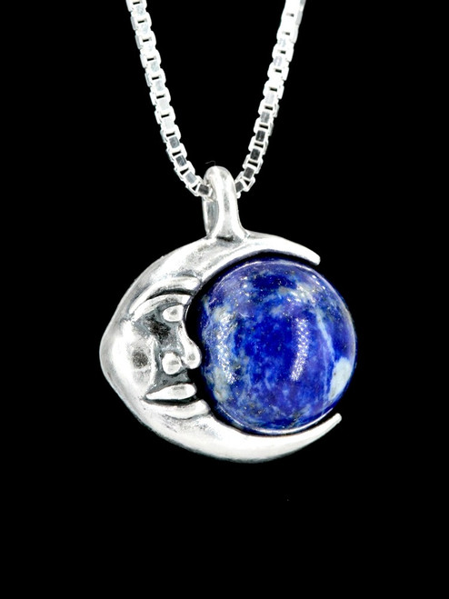 Moon Orb Pendant with Lapis Lazuli Moon Orb Pendant with Lapis Lazuli