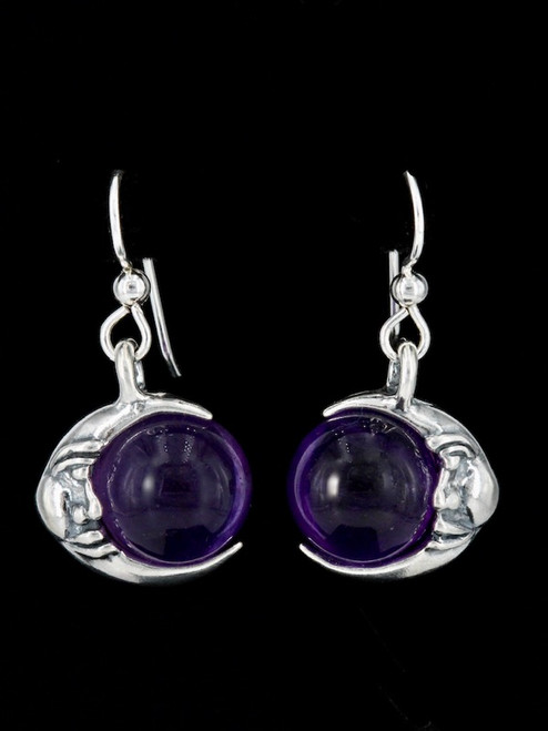 Moon Orb Earrings with Amethyst Moon Orb Earrings with Amethyst