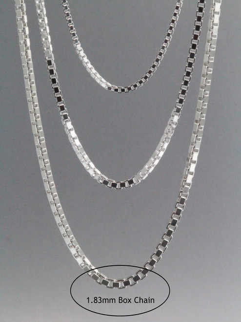 Box Chain 1.83mm Sterling Silver Box Chain 1.83mm Sterling Silver