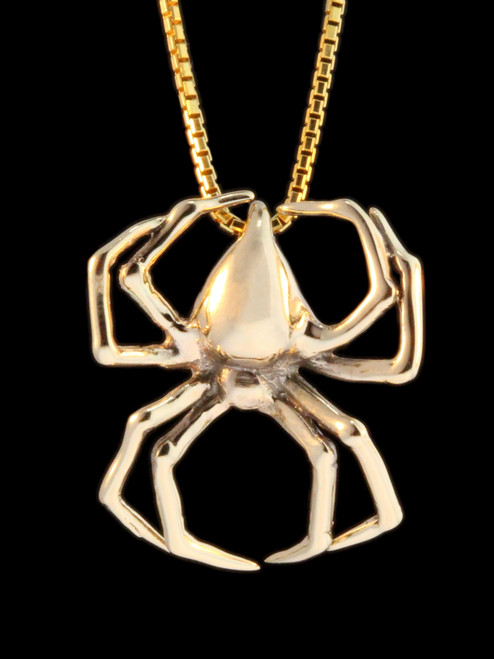 Large Spider Pendant - 14k Gold