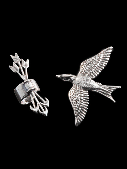 Mocking Jay, Quiver and Arrow Ear Cuff Combo - Silver Mocking Jay, Quiver and Arrow Ear Cuff Combo - Silver