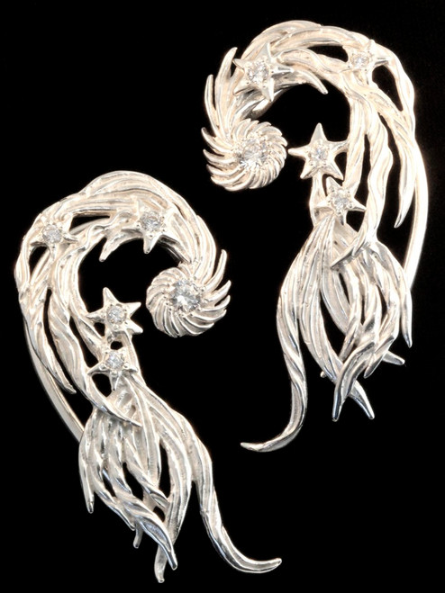 Comet Ear Wrap with CZ's - Silver Comet Ear Wrap with CZ's - Silver