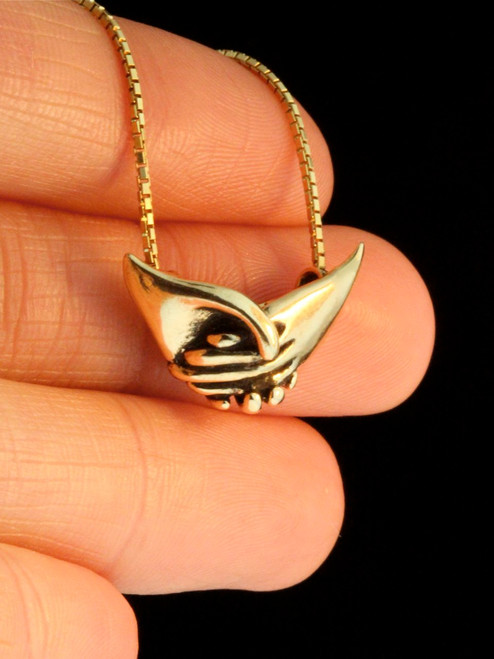Clasping Hands Pendant- 14k Gold Clasping Hands Pendant- 14k Gold