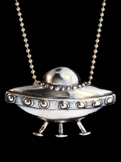 Flying Saucer Charm -Silver