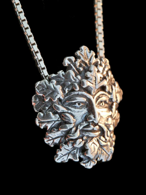 Green Man Charm - Silver