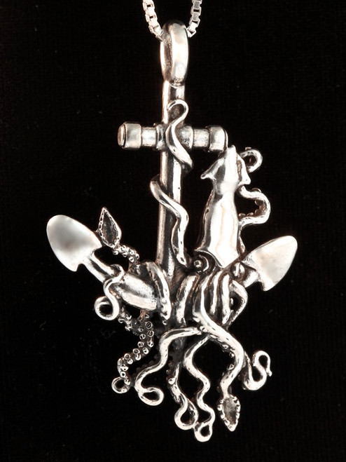 Anchor and Squid Pendant - Silver Anchor and Squid Pendant - Silver