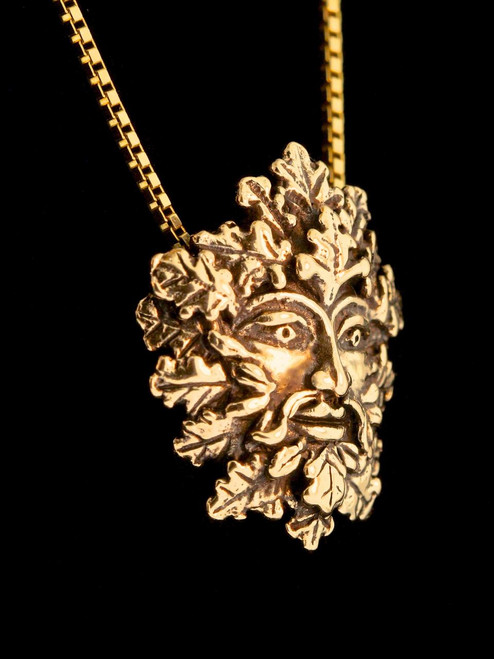 Green Man Pendant - 14K Gold Green Man Pendant - 14K Gold
