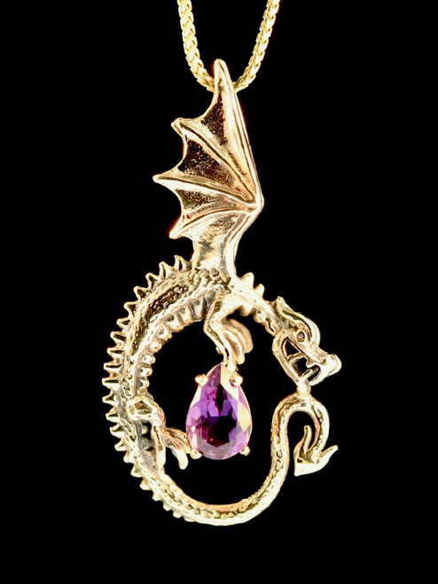 Oracle Dragon with Amethyst - 14K Gold Oracle Dragon with Amethyst - 14K Gold