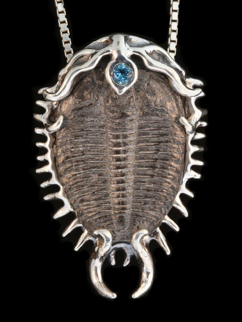 Colossal Spiked Trilobite with Gemstone Pendant in Silver Colossal Spiked Trilobite with Gemstone Pendant in Silver