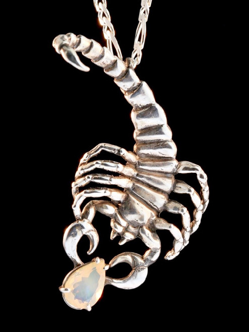 Scorpion Pendant with Ethiopian Opal in Silver Scorpion Pendant with Ethiopian Opal in Silver