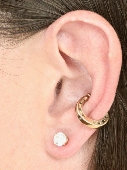 Good Luck Horseshoe Ear Cuff Combo - Silver and Bronze