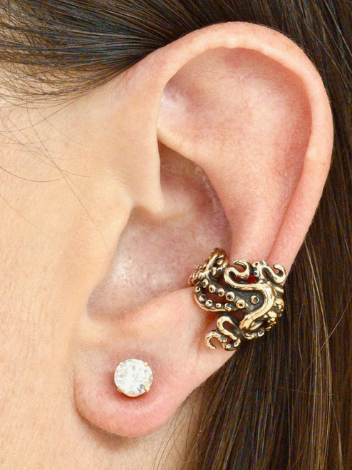 Octopus Tentacle Twist Ear Cuff - 14K Gold Octopus Tentacle Twist Ear Cuff - 14K Gold