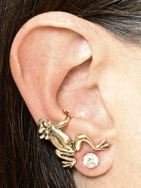 Enchanted Frog Ear Climber Cuff - 14K Gold