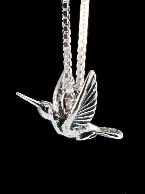 Flitting Hummingbird Charm in Silver Flitting Hummingbird Charm in Silver