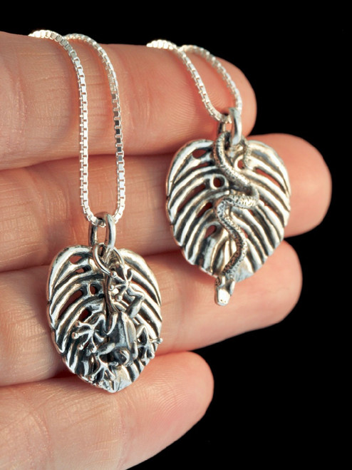 Monstera Leaf with Jungle Jewel Charms in Silver Monstera Leaf with Jungle Jewel Charms in Silver