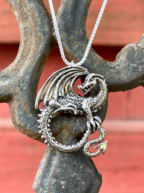 Avalon Dragon Pendant - Sterling Silver  Avalon Dragon Pendant - Sterling Silver
