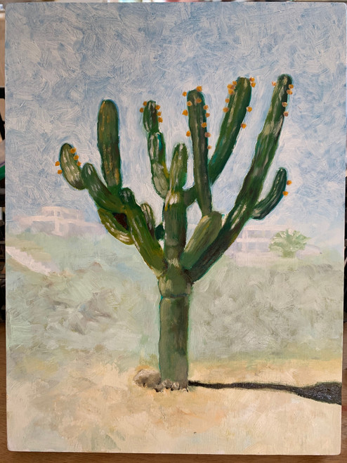 Portrait of a Cardon Cactus - Oil on Board Portrait of a Cardon Cactus - Oil on Board