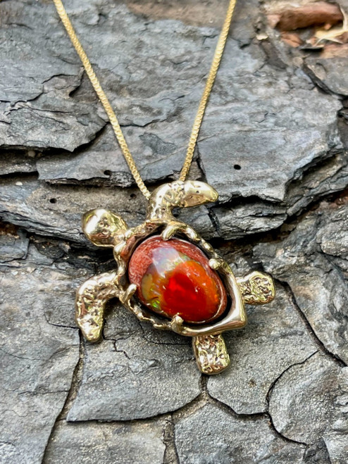 Treasure Back Sea Turtle Pendant - 14K gold Treasure Back Sea Turtle Pendant - 14K gold