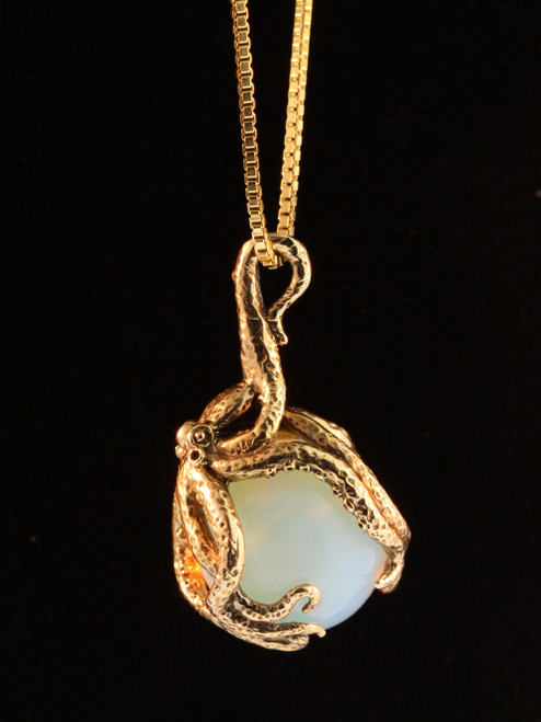 Octopus Orb with Opalite - 14k Gold Octopus Orb with Opalite - 14k Gold