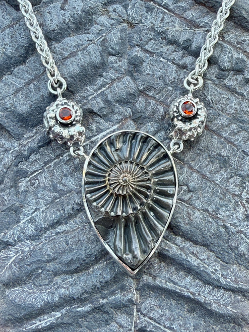 Pyritized Ammonite Neckpiece - Silver