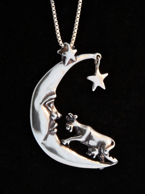 Cow Jumping Over the Moon Charm Pendant