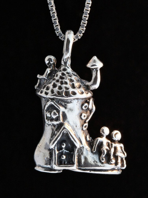 Mother Goose - Old Woman in a Shoe Charm - Silver