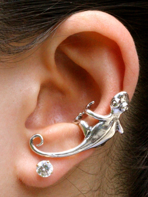 Gecko Ear Climber Cuff - Silver Gecko Ear Climber Cuff - Silver