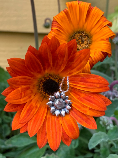 Sterling Silver Sun Flower Charm