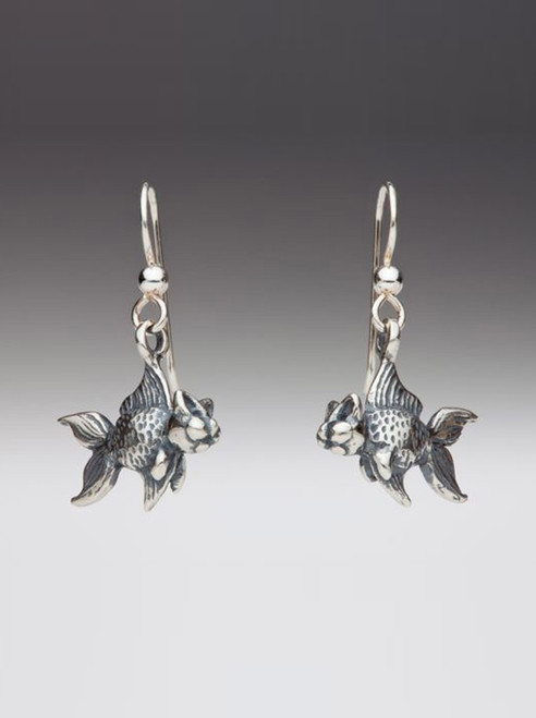 Small Catfish Earrings in Silver Small Catfish Earrings in Silver