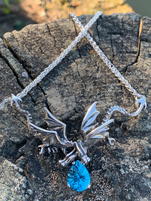Eternity Dragon with Blue Topaz - Silver Eternity Dragon with Blue Topaz - Silver
