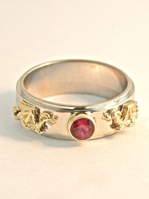 Gold Eternity Dragon Band with Ruby - 14k Gold
