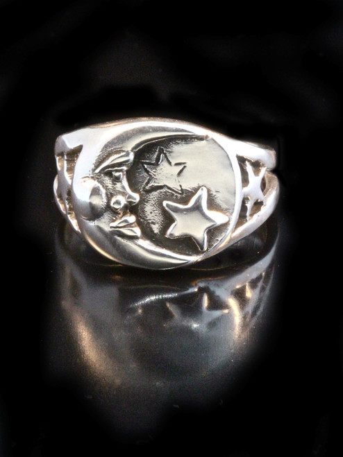 Moon and Star Ring - Silver Moon and Star Ring - Silver