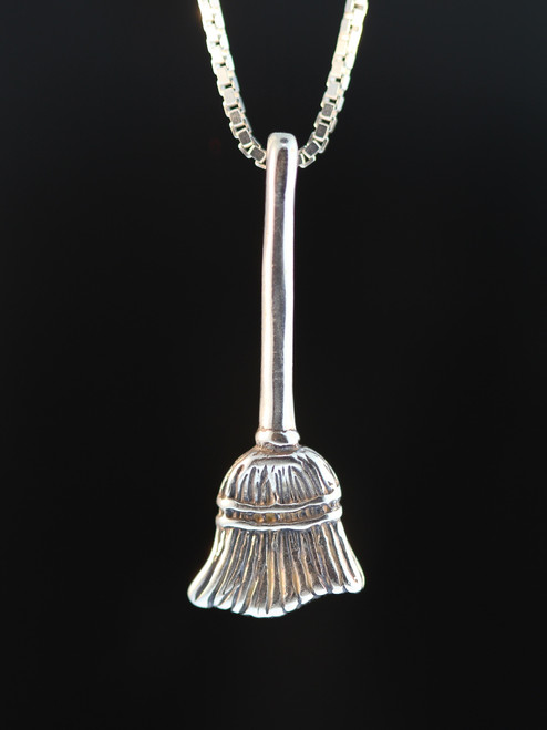 Witch's Broom Stick Charm - Silver Witch's Broom Stick Charm - Silver
