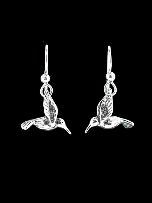 Small Hummingbird Earrings in Silver Small Hummingbird Earrings in Silver