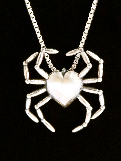 Spider Heart Pendant - Silver Spider Heart Pendant - Silver