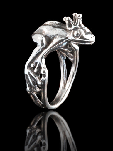 Enchanted Frog Prince Ring Silver Marty Magic Store