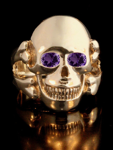 SkullCrossbonePendant14KAmethy