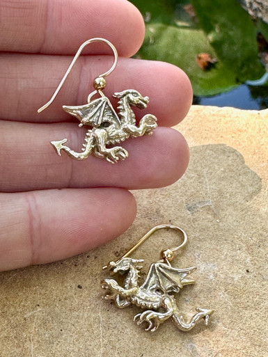 Silver store dragon earrings