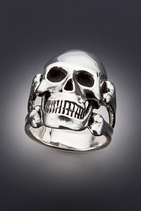 アクセサリー Mexican skull crossbones LBT  ring skull crossbones Mexican Biker Ring sterling silver Vintage