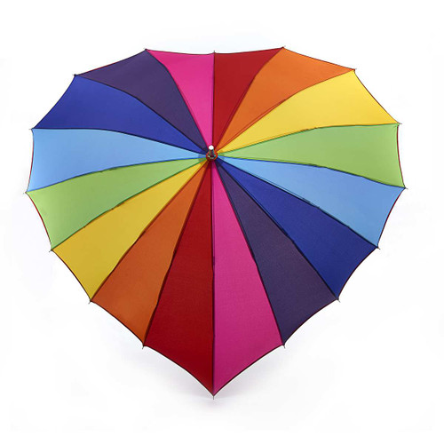 Fulton Heart Shaped Rainbow Long Umbrella Fulton Heart Shaped Rainbow Long Umbrella