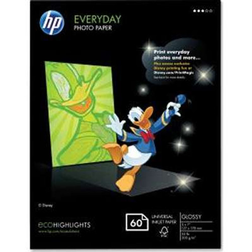 HPE CH097A - HP Everyday Photo Paper Glossy 5X7 Borderless Provides Instant Dry Photos with