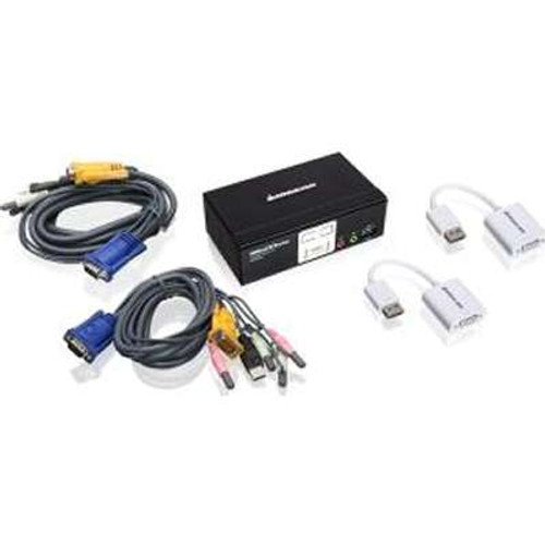 IOGEAR GCS1802DPKIT - 2-Port VGA OSD KVMP with Displayport Adapter