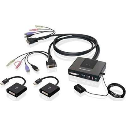IOGEAR GCS982MDPKIT - 2 Port Dual-Link DVI & Mini DP Cable KVM Kit with 2.1 Audio