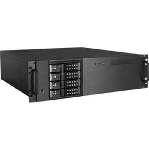 iStarUSA D-340HN-T - Case D-340HN-T 3U Compact 4X3.5 Trayless Hotswap MicroATX Black RTL