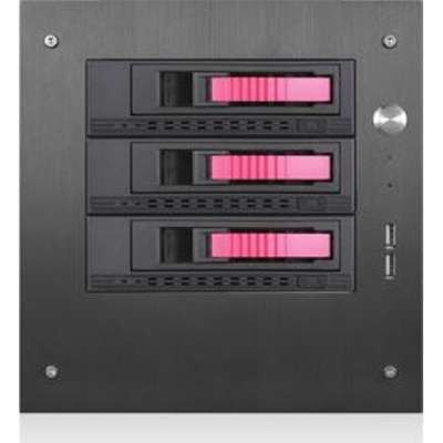 iStarUSA S-35-3M1RD - Istarusa 3X3.5 inch Hotswap Mini-ITX Towercolor Black Red