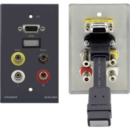 Kramer Electronics WAV-6H - Passive Wall Plate HDMI 15-Pin 3.5MM Ster
