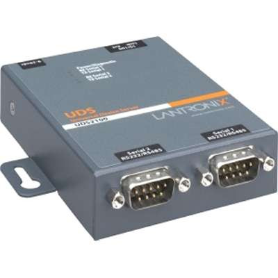 Lantronix UD2100001-01 - 2 Port RS232/ 422/ 485 Serial to IP/ Ethernet Device Server - US 110 VAC
